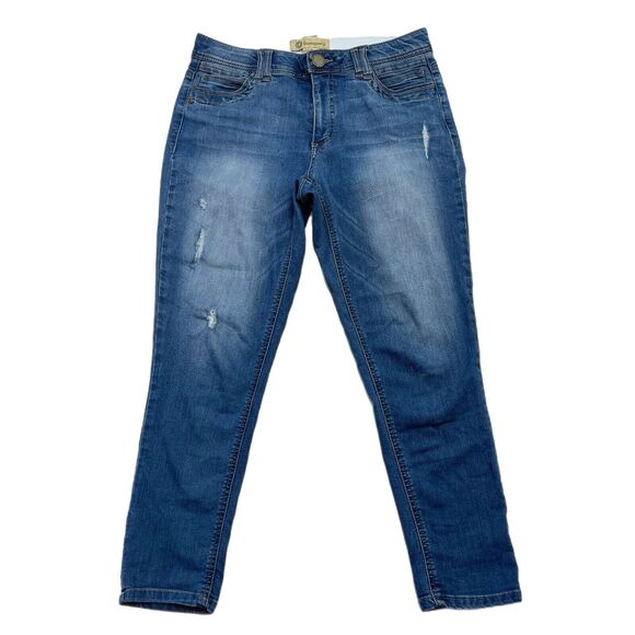 Democracy AB Technology Jeans Women 8 Blue Slimming Stretch Skinny Med Wash - Picture 1 of 10